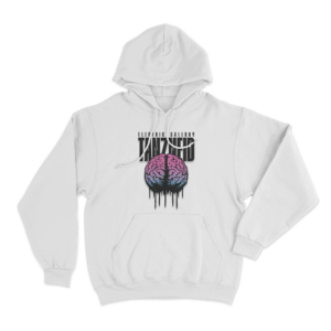 Melting Brain Unisex Hoodie White